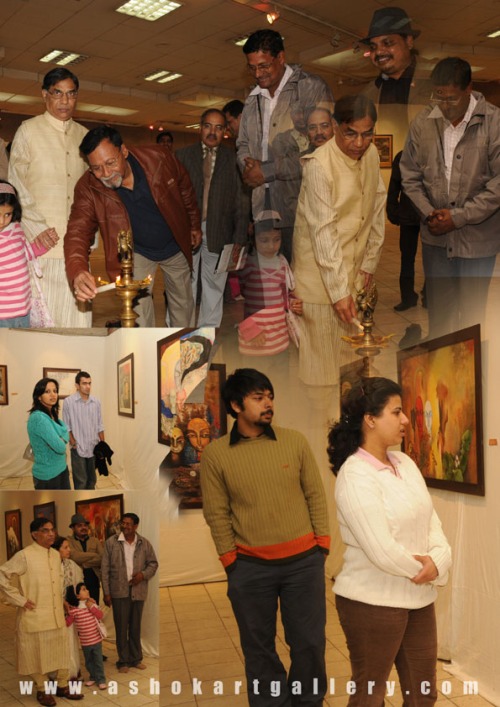 opening of drawing and painting exhibition by gajendra prasad sahu
